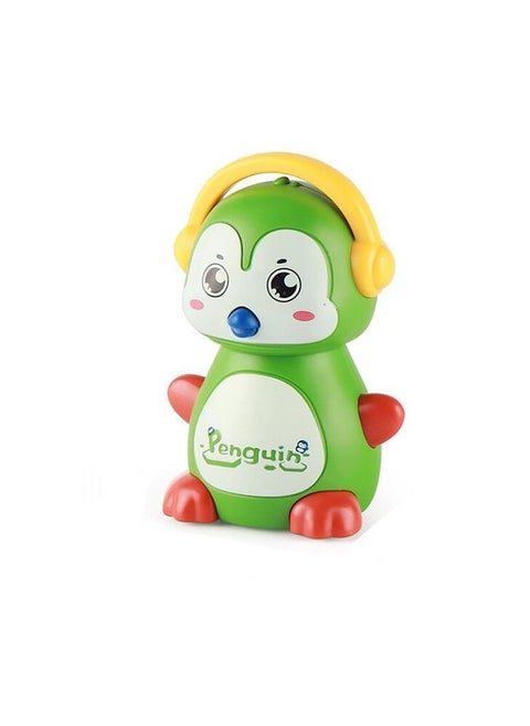 Bluebell Green Penguine Plastic 360 Degree Rotation Head Animal Sliding Cartoon Press go, Walking Penguin Press and Run Toys Customized Kids 360 Degree Press and Go Inertial Toy (Penguin)