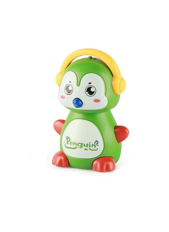 bluebell - Bluebell Green Penguine Plastic 360 Degree Rotation Head Animal Sliding Cartoon Press go, Walking Penguin Press and Run Toys Customized Kids 360 Degree Press and Go Inertial Toy (Penguin) - Image 1