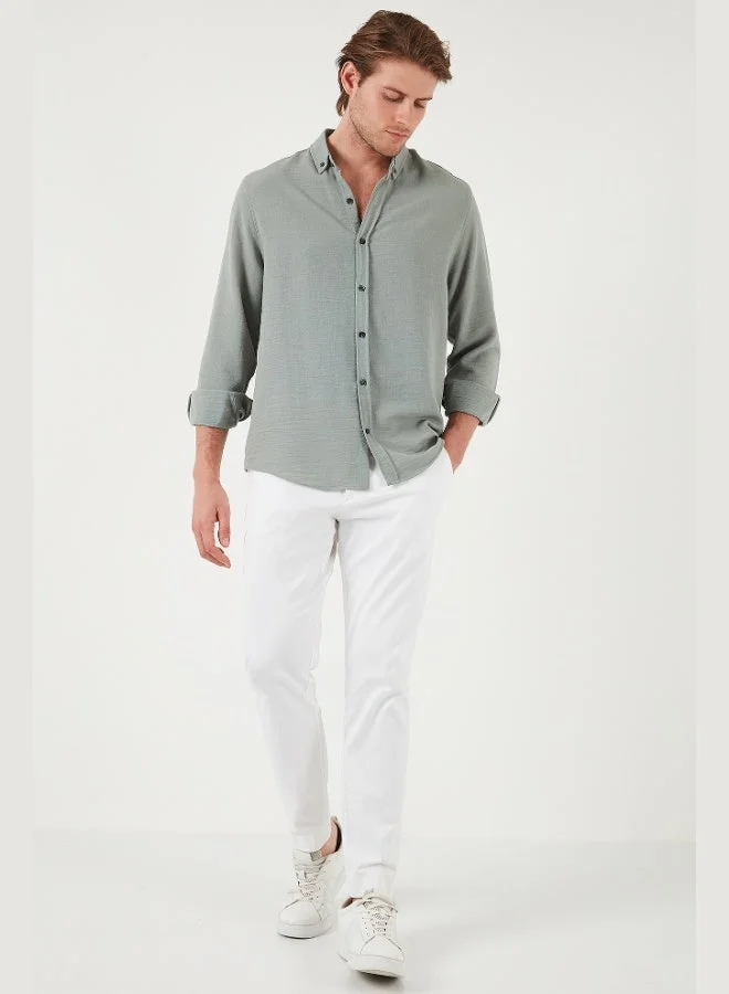 Buratti  Buratti Regular Fit Long Sleeve Button-Down Collar Shirt Men's SHIRT CF25S116777 for Men | Best Price UAE