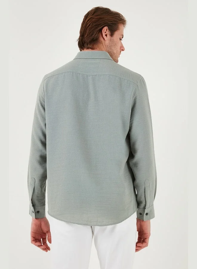 Buratti  Buratti Regular Fit Long Sleeve Button-Down Collar Shirt Men's SHIRT CF25S116777 for Men | Best Price UAE