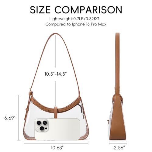 CLUCI Shoulder Bag for Women, Purses for Women, Handbag Hobo Bags Vegan Leather Crossbody Purse with Adjustable Strap Brown - Image 3