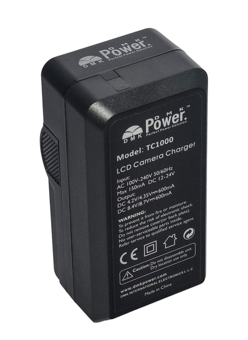 DMK Power - DMK Power LP-E6 TC1000 LCD Battery Charger Compatible with Canon EOS 6D 60D 70D 5D Mark III DSLR Camera etc - Image 1