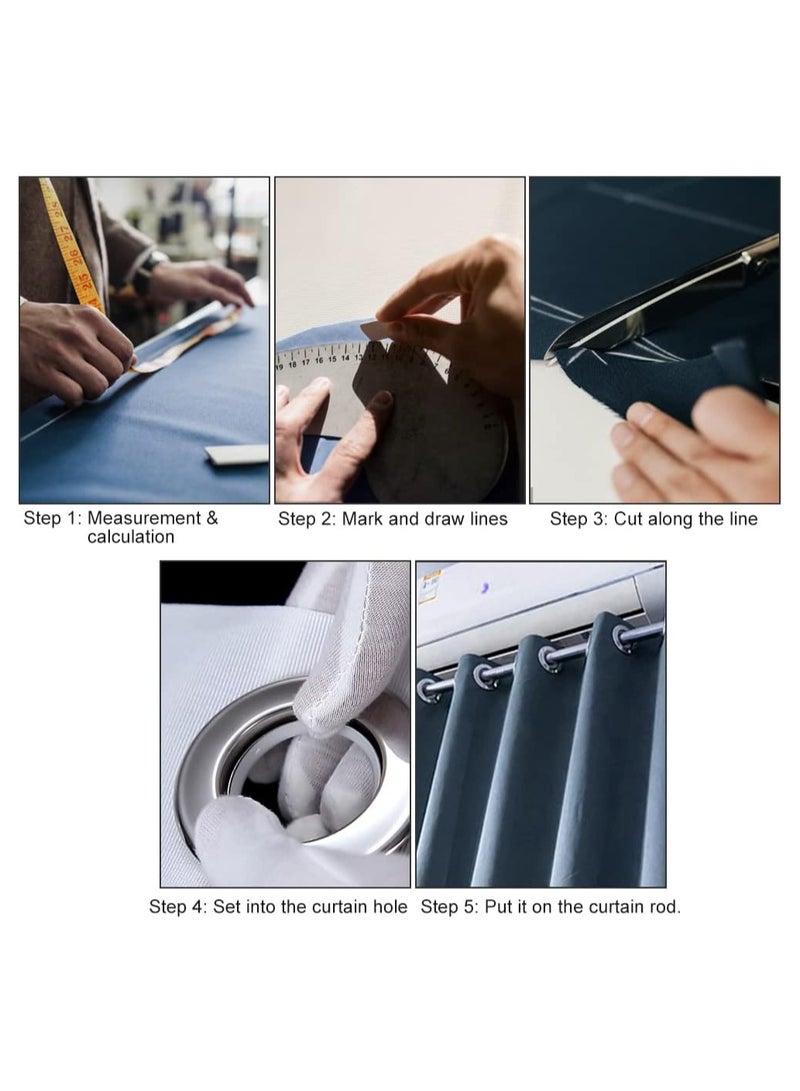 AL WADI FURNITURE AWF Al Wadi Furniture Pack of 20 Matt Silver Curtain Grommets Round Plastic Curtain Eyelet Rings with nano-scale silencer ring, DIY Rings for Window Curtain, Shower Curtain, Locker Room Door Curtain  - Image 4
