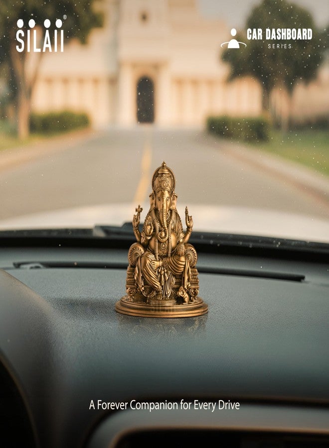 SILAII Lord Ganesha Car Dashboard Idol - 3 Inch | Artistically Crafted Ganesh Murti | Miniature Statue for Car Interior Decor | Ganesha Idols for Home & Office | Decorative Ganesha Idols - Image 3