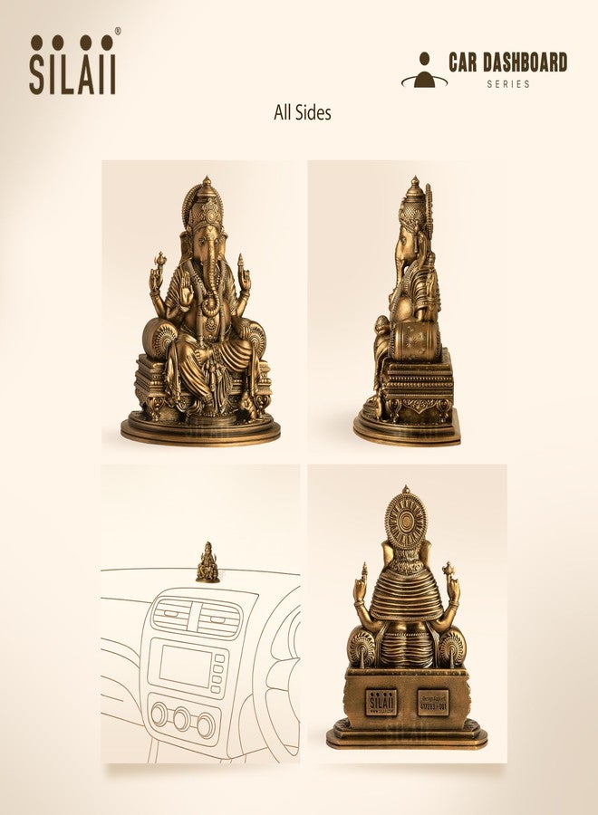 SILAII Lord Ganesha Car Dashboard Idol - 3 Inch | Artistically Crafted Ganesh Murti | Miniature Statue for Car Interior Decor | Ganesha Idols for Home & Office | Decorative Ganesha Idols - Image 4