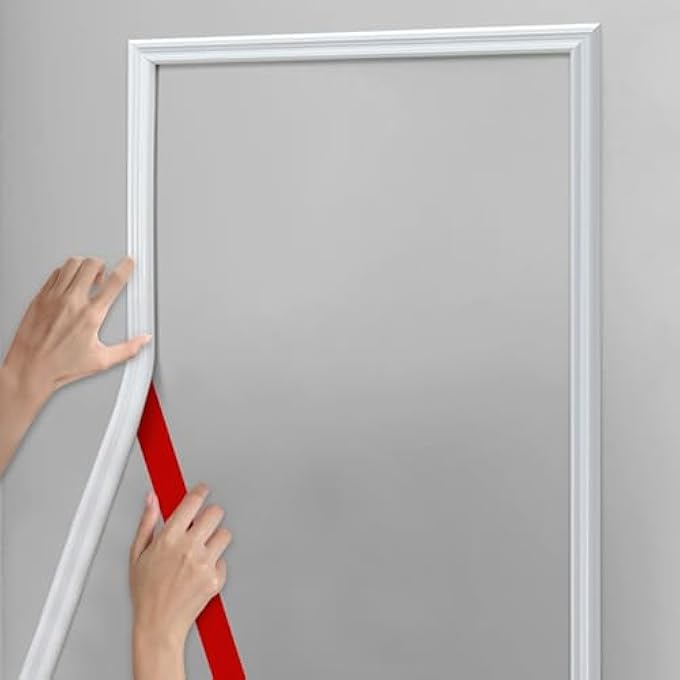 480"L X 0.9"W PEEL AND STICK CHAIR RAIL PANEL MOLDING, PRE-PRIMED TRIM FOR HOME DECORATION & WALL PROTECTION - Image 2