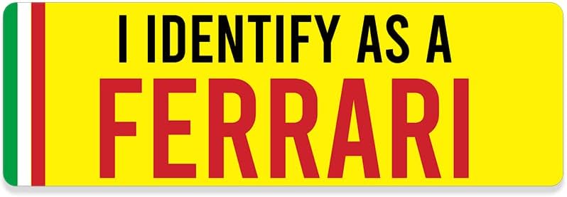 AV I Identify as a Ferrari Bumper Sticker - Image 1