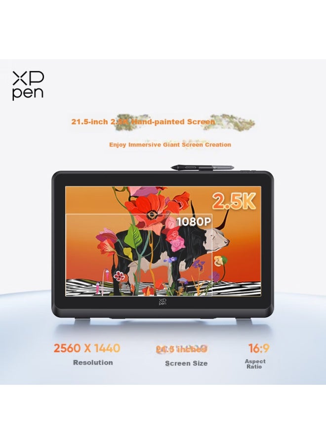 إكس بي بن Xppen Artist Pro22 2.5k لوح الرسم الرقمي للكمبيوتر، لوح رسومات احترافي للرسم متصل باللابتوب، لوح الكتابة الإلكتروني، لوح الرسم الإلكتروني - Image 3