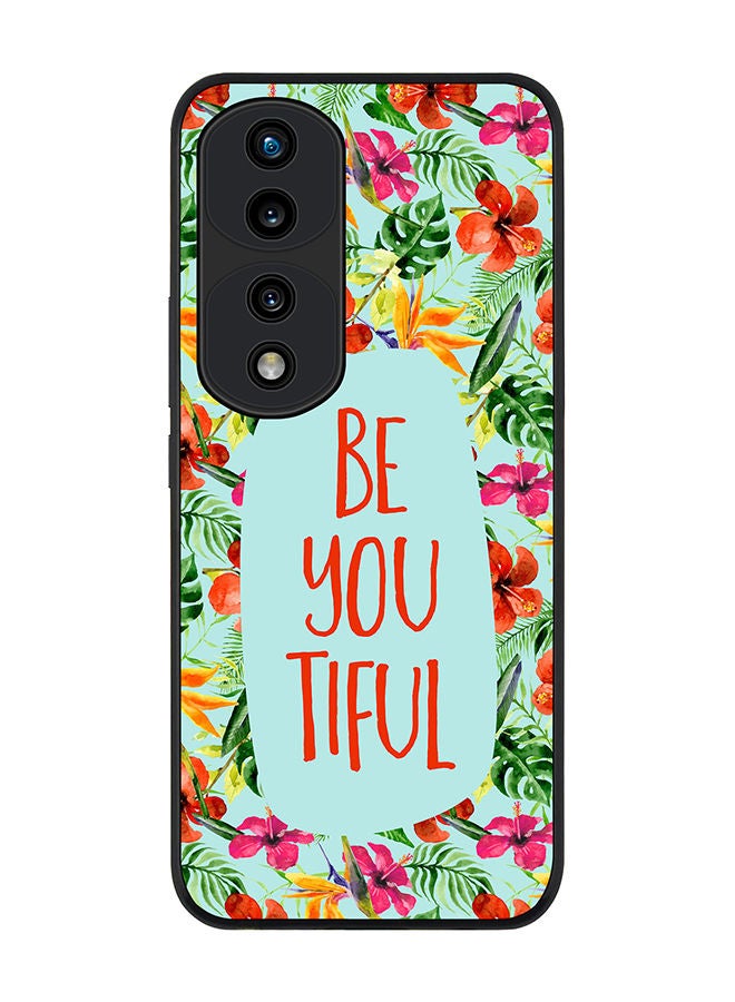 Stylizedd Rugged Black edge case for Honor 70 Pro Slim fit Soft Case Flexible Rubber Edges Anti Drop TPU Gel Thin Cover - Be You Tiful - Image 1