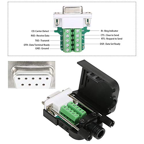 BIFALE DB9 Breakout Connector (2 Male+2 Female), DB9 Solderless Connector RS232 D-SUB Serial Adapters 16mm thinner 9 Pin Port Terminal Breakout Board with Case Long Bolts Tail Pipe - Image 4