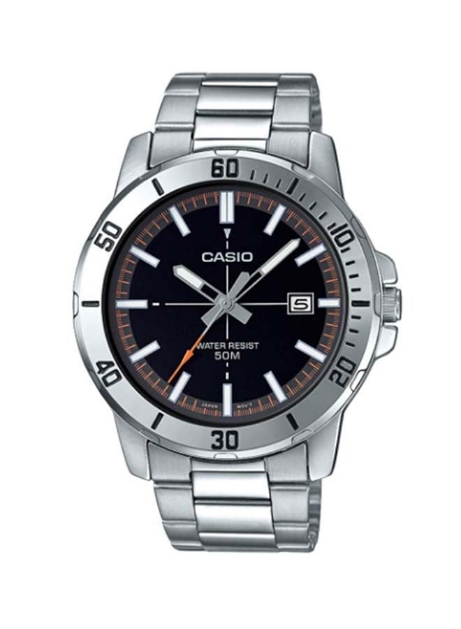 CASIO MTP-VD01D-1E2VUDF Men's Stainless Steel Analog Wrist Watch, 45mm, Silver - Image 1