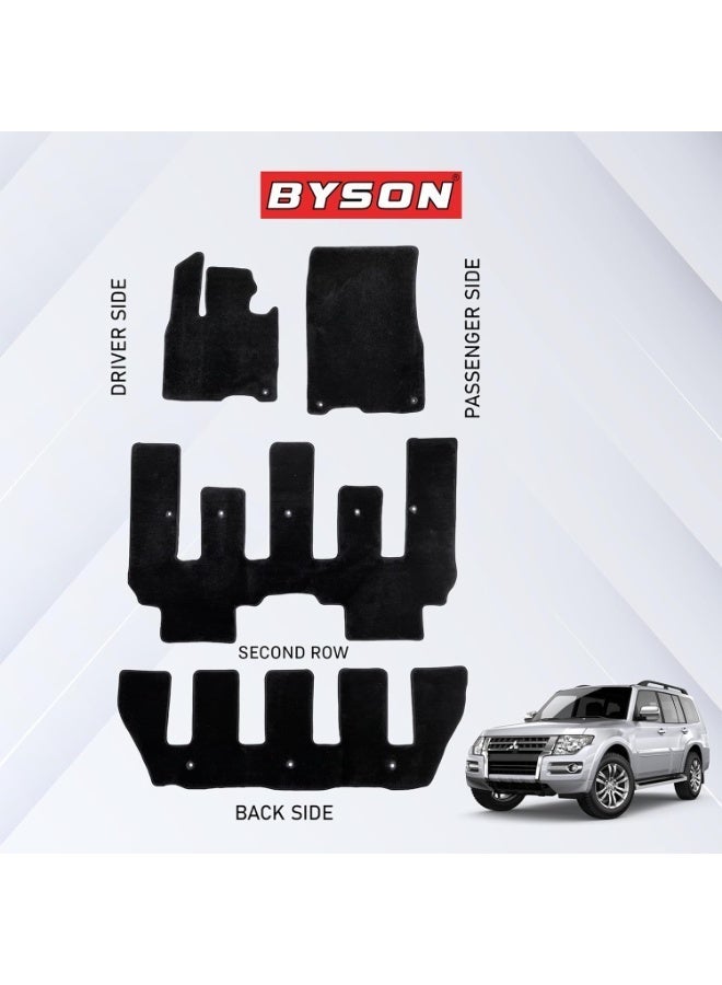 BYSON سجاد أرضية السيارة مع شعار لبايجيرو الاقتصادي، بطانة أرضية مخصصة تغطي بالكامل، مطاط TPE مقاوم للماء لجميع الأحوال الجوية، حماية داخلية مضادة للانزلاق، سجاد مقاوم للطين والأوساخ والانسكابات (أسود) - Image 1