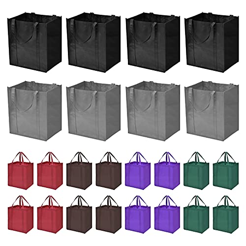 JERIA 24-Pack Reusable Grocery Bags，Large Washable Foldable Shopping Bags，Heavy Duty Tote Bags with Reinforced Handles - Image 1