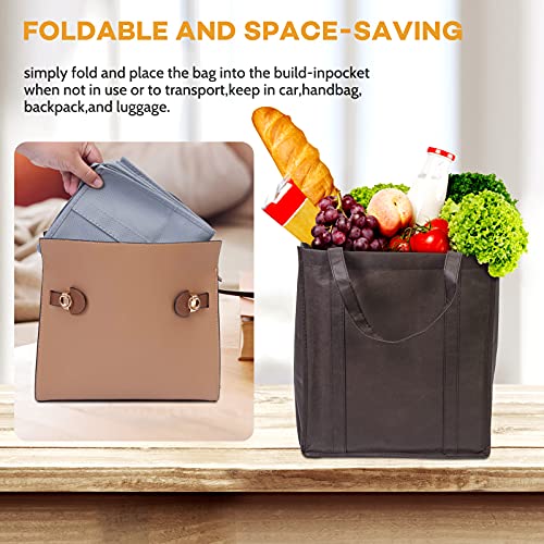 JERIA 24-Pack Reusable Grocery Bags，Large Washable Foldable Shopping Bags，Heavy Duty Tote Bags with Reinforced Handles - Image 5