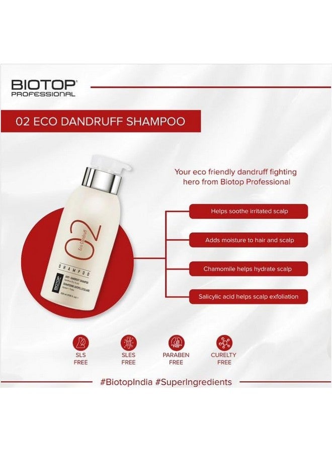 Biotop Professional 02 Shampoo Eco Dandruff | Enriched with Vitamin B5 to Hydrate, Nourish & Soothe the scalp |Paraben, SLS & Sulfate free | Anti Dandruff Shampoo for Men & Women - Image 3