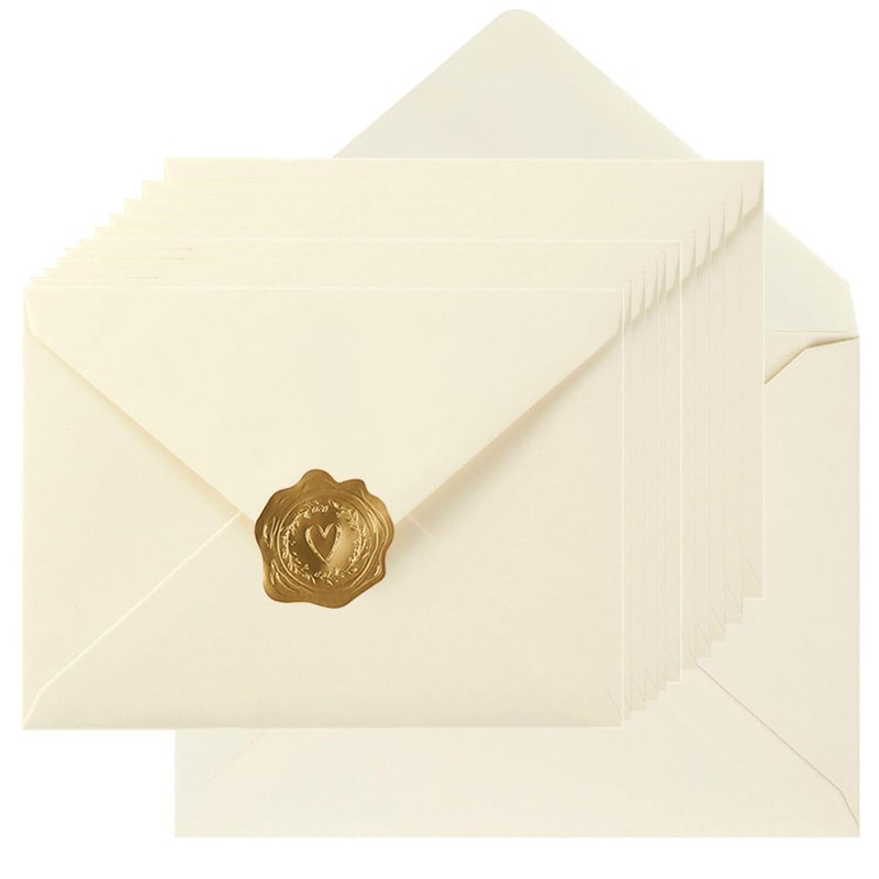 Toperd 100 Pieces A7 Envelopes Colorful 5x7 Envelopes for Greeting Cards, Birthday, Weddings, Baby Shower Invitation Cards (Cream Color, 5.24 x 7.24 Inches) - Image 1