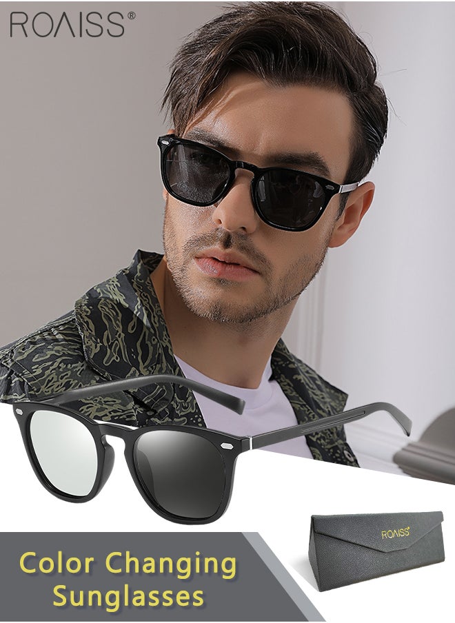 roaiss Polarized Square Sunglasses for Men Women, UV400 Protection Sun Glasses with TR Frame, Unisex Color Changing Glasses for Driving, Fishing, Golfing, Traveling, 60mm  - Image 1