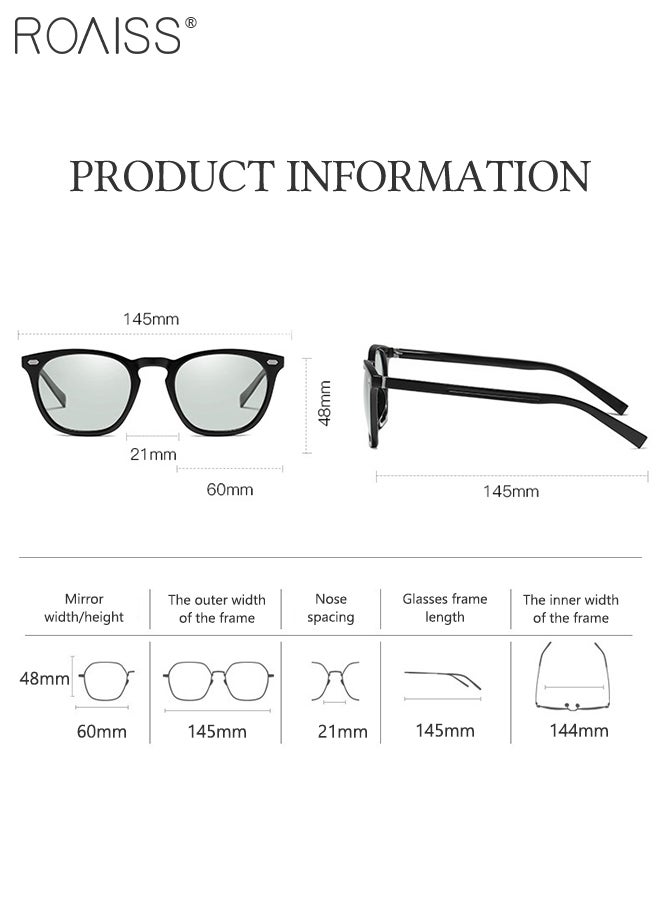 roaiss Polarized Square Sunglasses for Men Women, UV400 Protection Sun Glasses with TR Frame, Unisex Color Changing Glasses for Driving, Fishing, Golfing, Traveling, 60mm  - Image 3