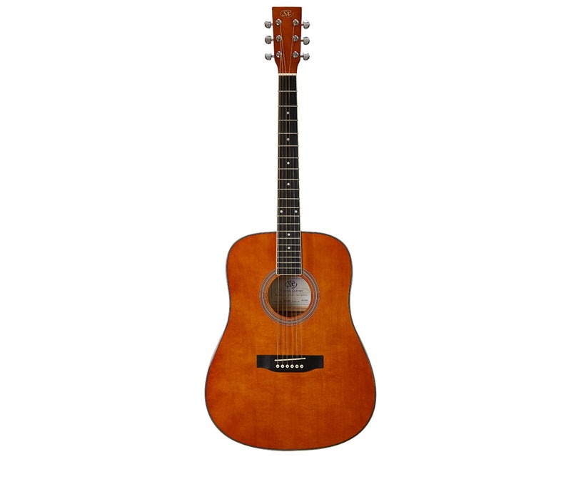 SX Guitar SD104GBR Dreadnought Acoustic - Gloss Brown - Image 1