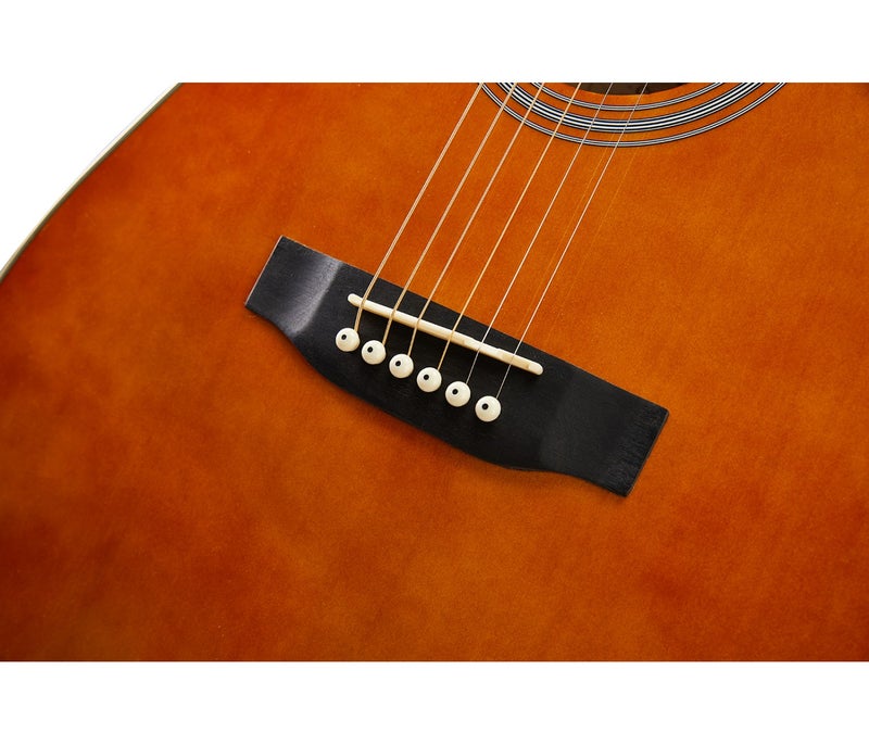SX Guitar SD104GBR Dreadnought Acoustic - Gloss Brown - Image 3
