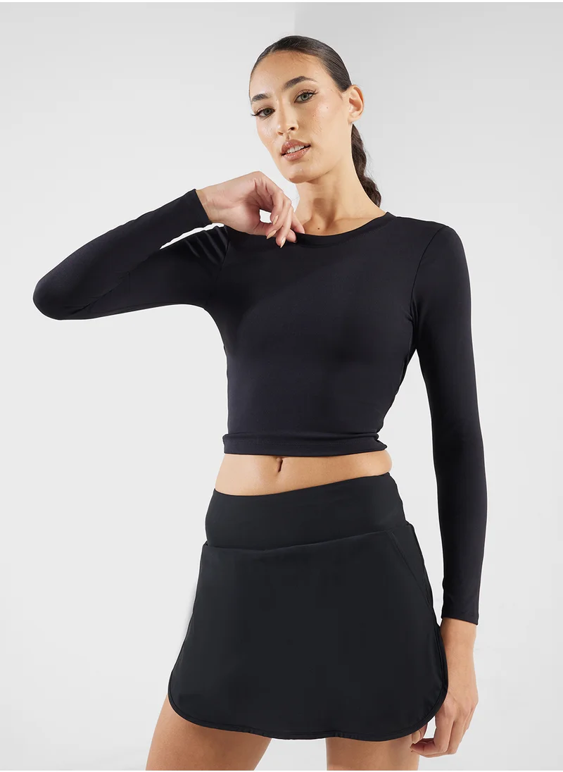 فورورد Long Sleeve Seamless Fitted Top With Cutout Back