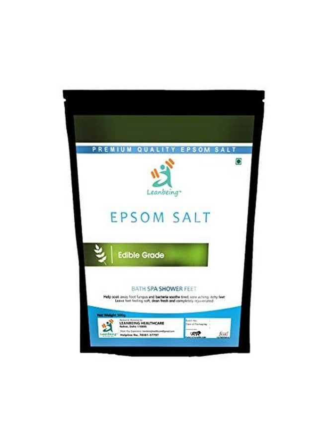 Leanbeing Pure Epsom Salt IP Grade | 1kg(500x2) (Liver cleansing, Bathing,Relaxation,Pain Relief, Therapeutic Spa Treatment) - Image 1