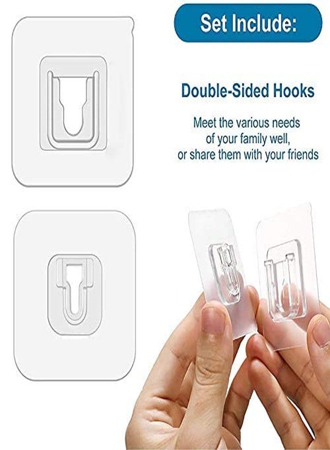 Retailio Self Adhesive Plastic Double Side Pack of 5 Wall Hooks 10 kg (Max) Magic Transparent Sticker Hooks Bathroom/Kitchen Accessories - Image 3