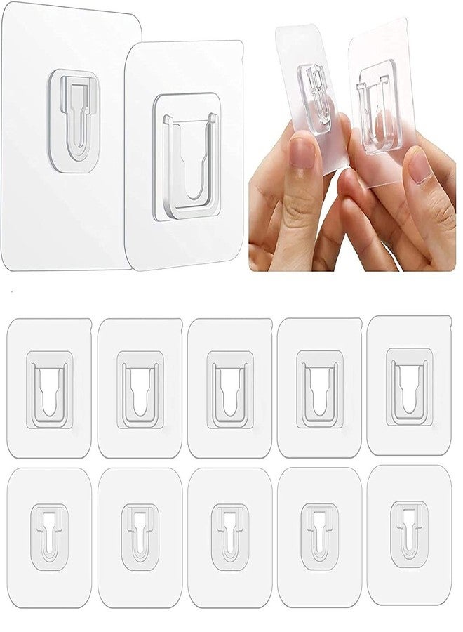 Retailio Self Adhesive Plastic Double Side Pack of 5 Wall Hooks 10 kg (Max) Magic Transparent Sticker Hooks Bathroom/Kitchen Accessories - Image 1
