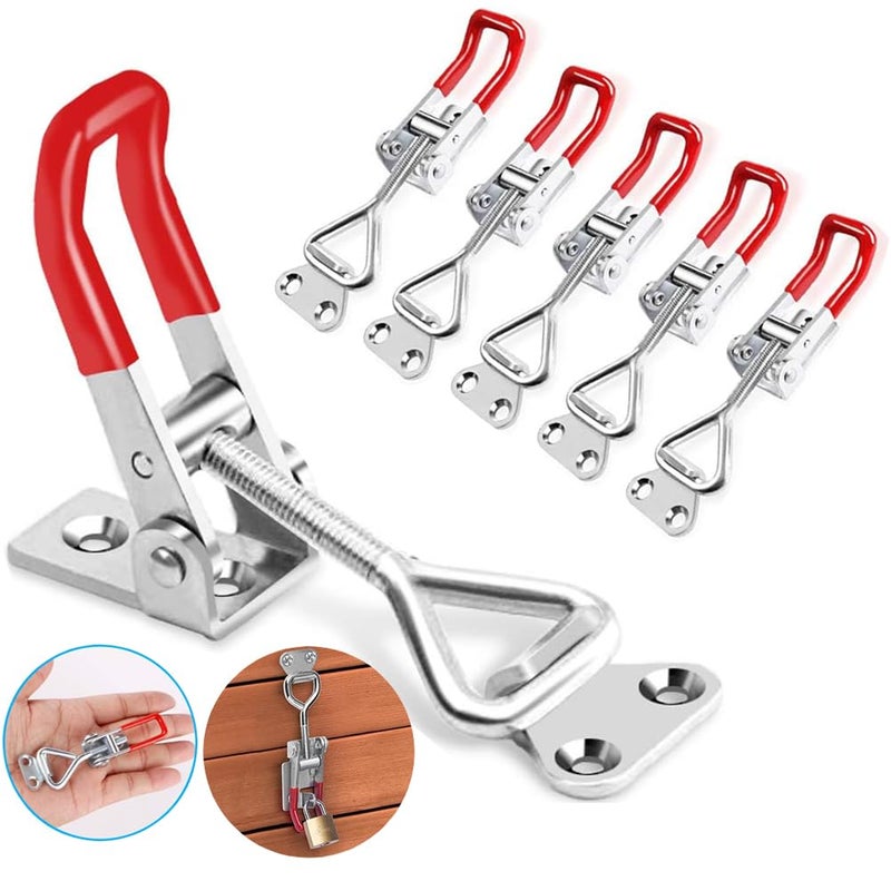 Serplex ® 6 Pcs Toggle Clamp Latch With Lock Hole, Adjustable Latch, 330Lbs Holding Capacity, Heavy Duty Quick Release Pull Latch Toggle Clamp for Lid Jig, Cabinet, Tool Box Case - Image 1