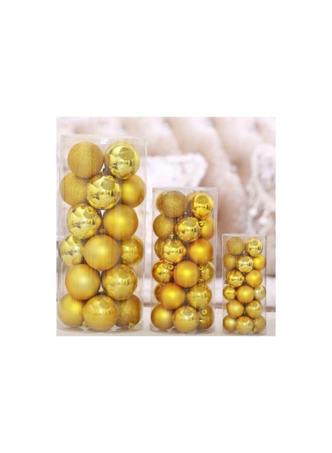 أكاليكس مجموعة كرات زينة معلقة على شكل شجرة عيد الميلاد مكونة من 24 قطعة مع حبل قصير ذهبي - Image 2