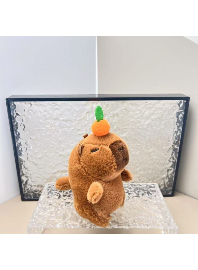 Creative Pull Wagging Tail Kabibala Pendant Doll Plush Toy Capybara Doll Bag Pendant Keychain-Color:Brown Pull Rocker Tail-Height:11cm Ordinary Hanging Chain - Image 4