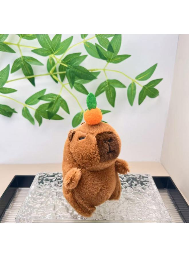 Creative Pull Wagging Tail Kabibala Pendant Doll Plush Toy Capybara Doll Bag Pendant Keychain-Color:Brown Pull Rocker Tail-Height:11cm Ordinary Hanging Chain - Image 3