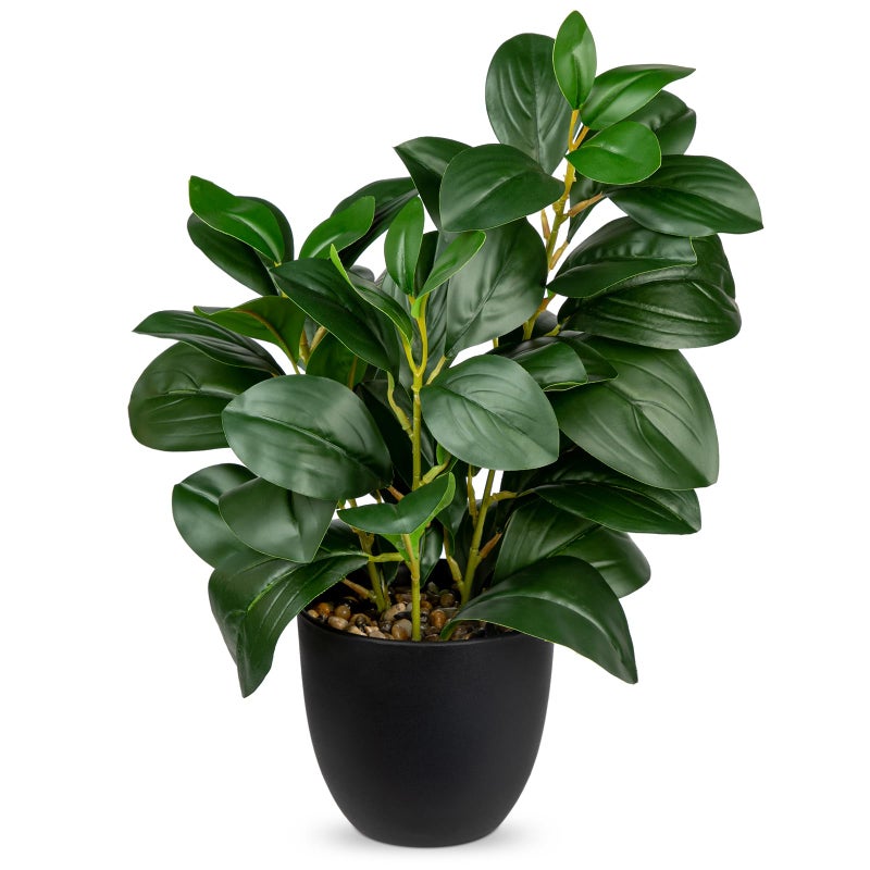 Briful Artificial Plants Mini Camellia Potted Fake Plants Small Faux Plastic Plants Desk Plant Artificial Flowers with Vase for Home Office Desk Kitchen Garden Indoor Decor - Image 1