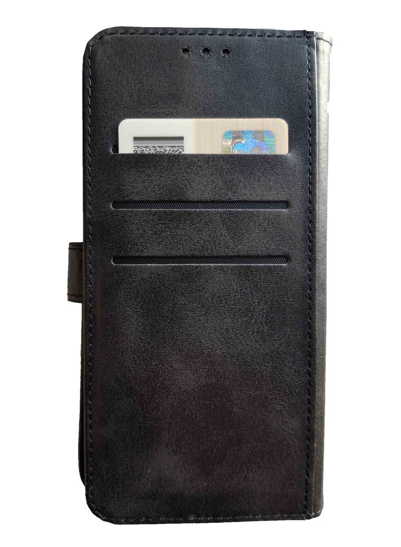Wallet Flip Case Compatible with Huawei P30 Pro PU Leather with Card Holder, Kickstand, Shockproof Phone Cover - Black  - Image 2