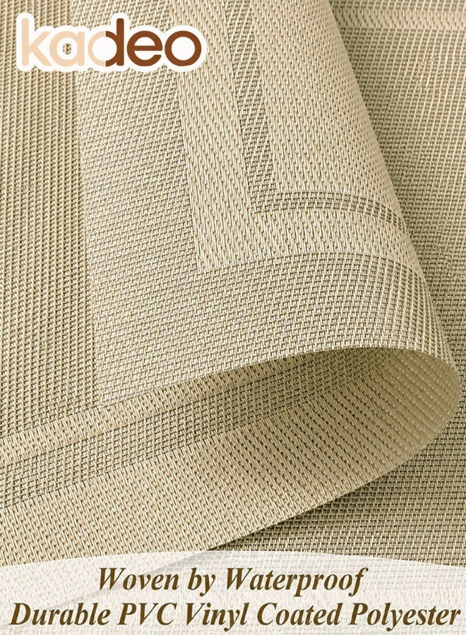 kadeo 6PCS Placemats, Heat Resistant Place Mats, Washable PVC Table Mats, Woven Vinyl Plastic Placemats for Dining Table, Non-Slip Stain Resistant Kitchen Table Place Mates Easy to Clean 30*45CM - Image 2