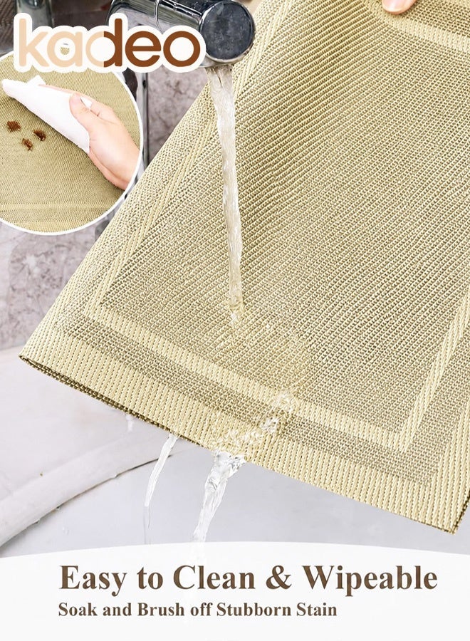 kadeo 6PCS Placemats, Heat Resistant Place Mats, Washable PVC Table Mats, Woven Vinyl Plastic Placemats for Dining Table, Non-Slip Stain Resistant Kitchen Table Place Mates Easy to Clean 30*45CM - Image 4