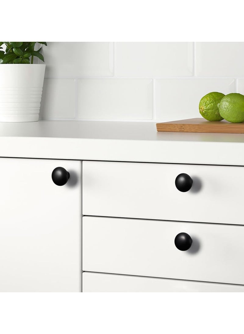RTYY - 6 Pack Black Cabinet Knobs, Black Aluminum Alloy Dresser Knobs Drawer Pulls and Knobs Furniture Hardware Modern Round Knobs Black Knobs Kitchen Cabinet Door Knob for Drawer, Cupboard, Wardrobe and Furniture Decoration(25mm) - Image 1