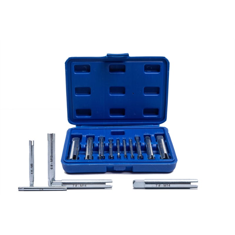 FOITECHY 10Pcs Tap Extractor 3/4 Flute Broken Head Screw Remover Stripped Tap Extractor Set - Image 3