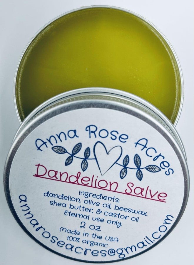 100% Organic Dandelion Salve, Natural Skin Care Treatment with Olive Oil, Beeswax, Shea Butter, Castor Oil, 2 oz - Image 2