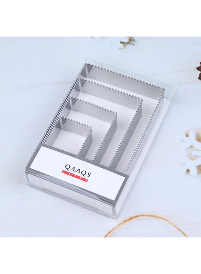 QAAQS مجموعة قواطع بسكويت مستطيلة كبيرة - 5 إنش، 4 إنش، 3 إنش، 2 إنش - أشكال قواطع بسكويت إطار هندسي - فولاذ مقاوم للصدأ - Image 4