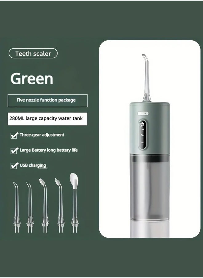 Bukela - Water Flosser for Teeth Cordless, Professional Oral Irrigator,Plaque Remover, Rechargeable Dental Water Jet for All Teeth with 280ML Water Tank and 5 Jet Tips for Travel Home - Image 1