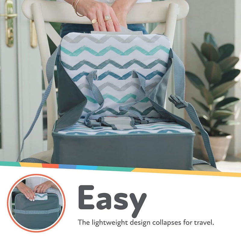 Nuby Easy Go Booster Seat  Travel Booster Seat for Babies and Toddlers  Holds Up to 35 Pounds  9 Months  Gray - Image 4