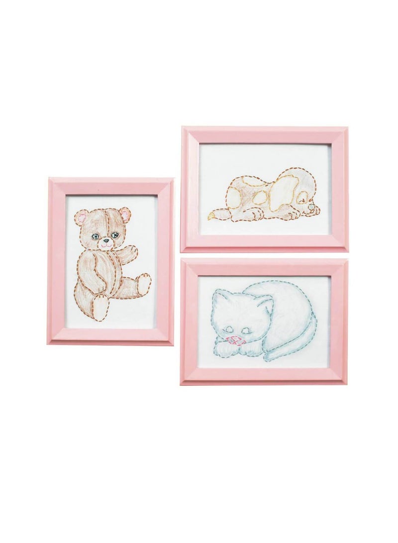 Huggable Animals Stamped Embroidery Kit Samplers 6 inch x 8 inch - Image 3