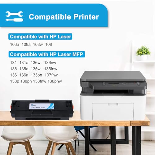 proffisy Large Volume 110A Toner Cartridge, 3000 Pages 110X Toner Cartridge Compatible with HP Laser 103a,108a,108w,108,MFP 131, 135a,135w,136,136a,136nw,136w,137fnw,138,138p,138pn,138fnw -1 pcs - Image 3