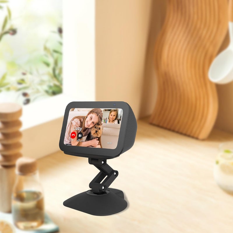 عمود لجهاز Echo Show 5 (الجيل الثالث) والهاتف المحمول، دعامة قابلة للتعديل لتثبيت المكبر الصوتي الذكي على الطاولة، قاعدة مغناطيسية مانعة للانزلاق لجهاز Echo Show 5 من الجيل الثالث. - Image 5