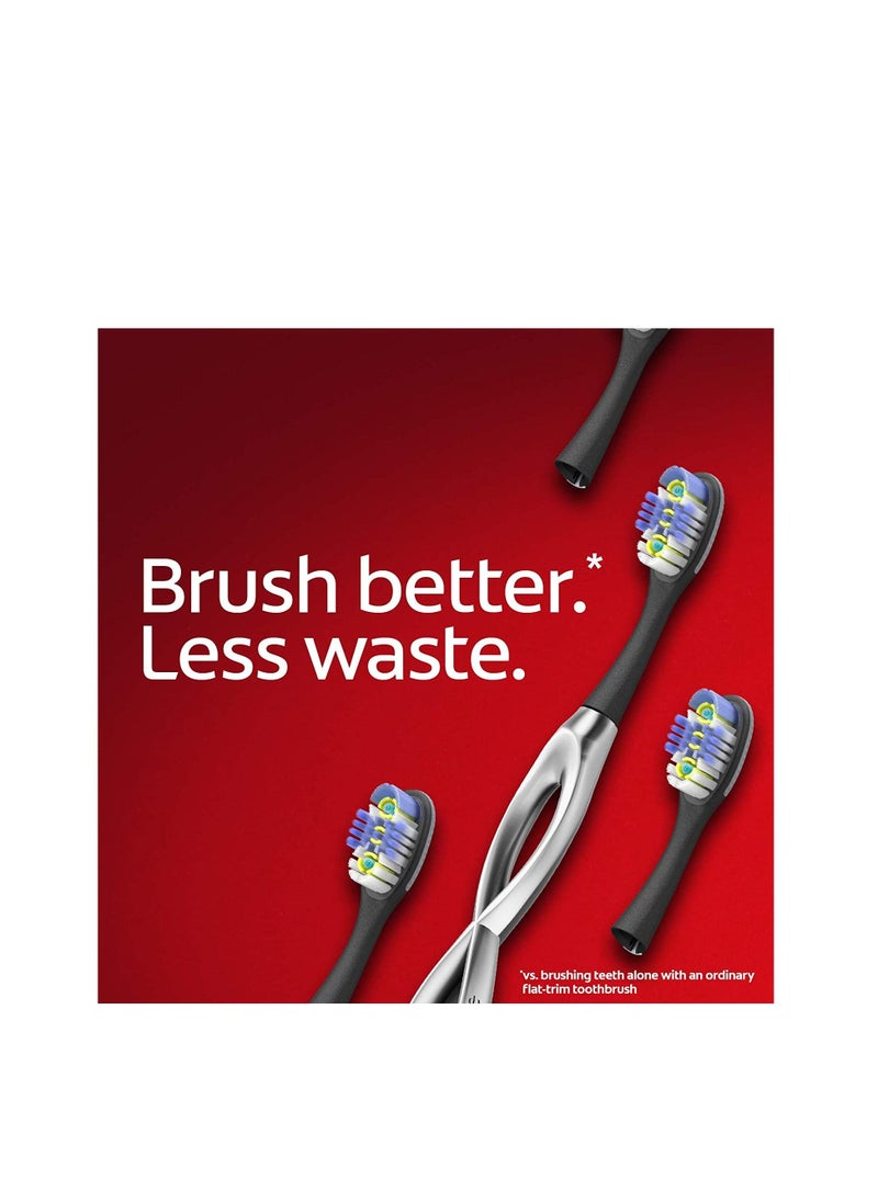 Colgate - Keep Soft Manual Toothbrush for Adults with 2 Deep Clean Floss-Tip Brush Heads, Silver - Image 1