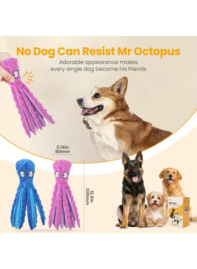 ألعاب الكلب السكيكي ، Octopus لا حشو تجعيد الحيوانات الأليفة المزخرفة التدريب والترفيه ، ألعاب المضغ التفاعلية الدائمة لأسنان الجرو ، الكلاب الصغيرة والمتوسطة والكبيرة ، حزمة 2 - Image 5