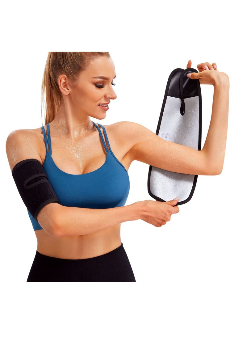 Generic Sweat Arm Band Sweat Arm Shaping Band Arm Trimmer for Women and Men Fitness Running Sweat Slim Body Shaper for Weight Loss and Sports Workouts 2 Count  - Image 1