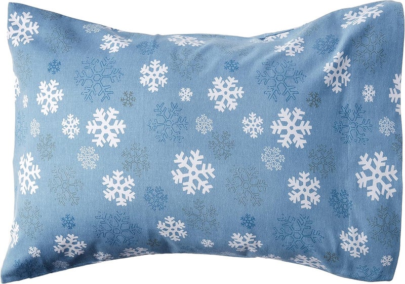Pointehaven Heavy Weight Flannel Sheet Set, Queen Size, Snow Flakes Design - 100% Cotton, Pre-Shrunk, 170 GSM - Image 4