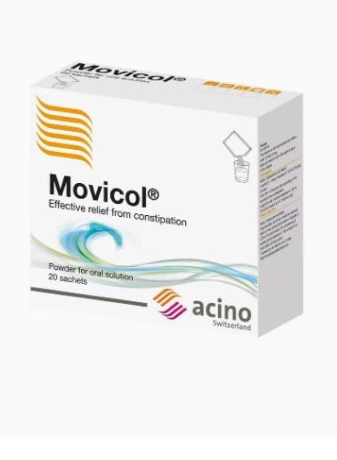 موفيكول، أكياس فعالة لتخفيف الإمساك، ٢٠ كيسًا